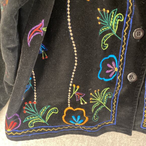 Vintage Velvet Jacket π Embroidered Boho Festival Style - Picture 6 of 10